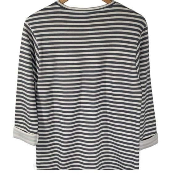 Topshop Gray Cream Striped Mini Shift Dress Women’s 6 - Picture 7 of 11